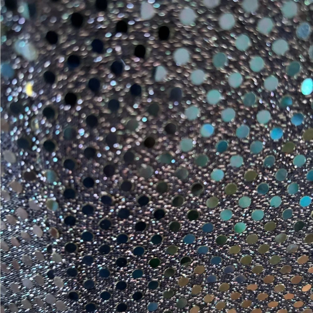 579 Navy Sequin A-Line Party Dress with Chiffon Layer